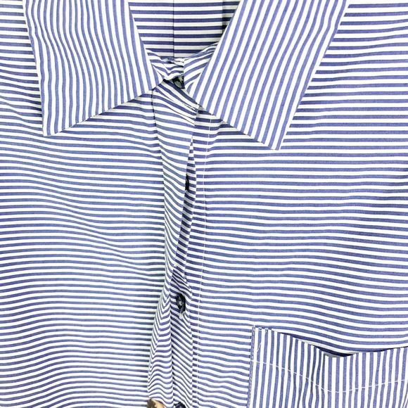 Soft Surroundings Bristol Striped Cold Shoulder Tunic Top Blue White Size Small - Picture 5 of 9